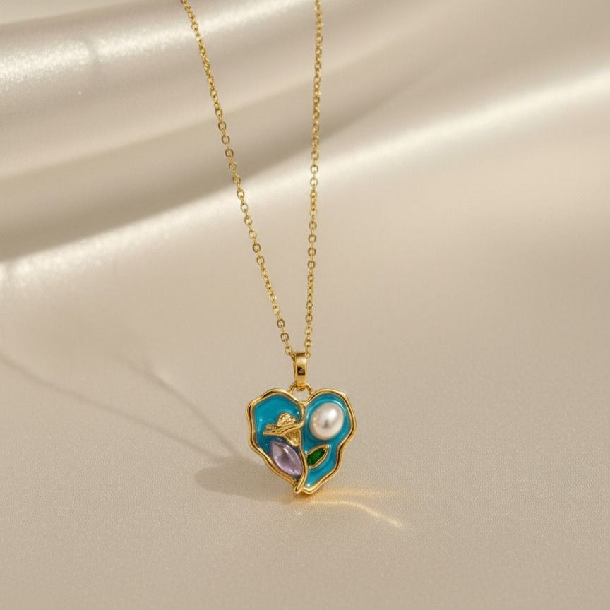 Blue Mist Pearl Necklace