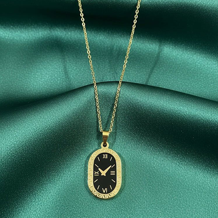 Golden Timepiece Necklace