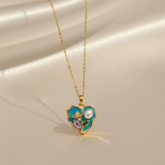 Blue Mist Pearl Necklace