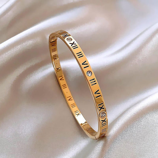 gold roman numeral cuff