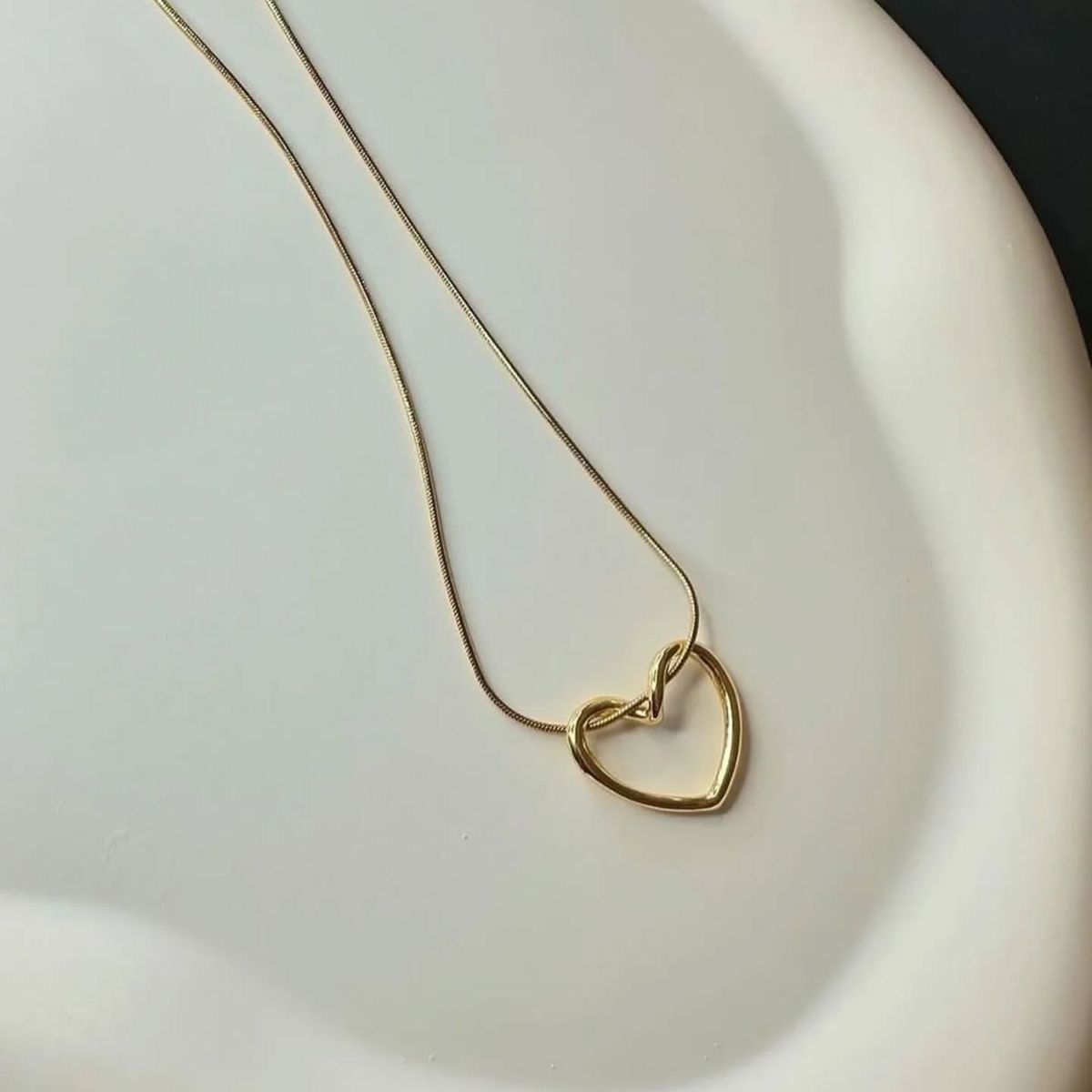 Golden Knot Heart Necklace