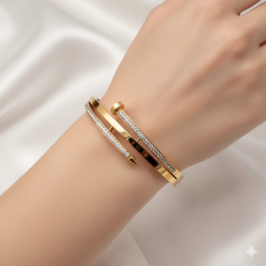 Golden Nail Spark Cuff