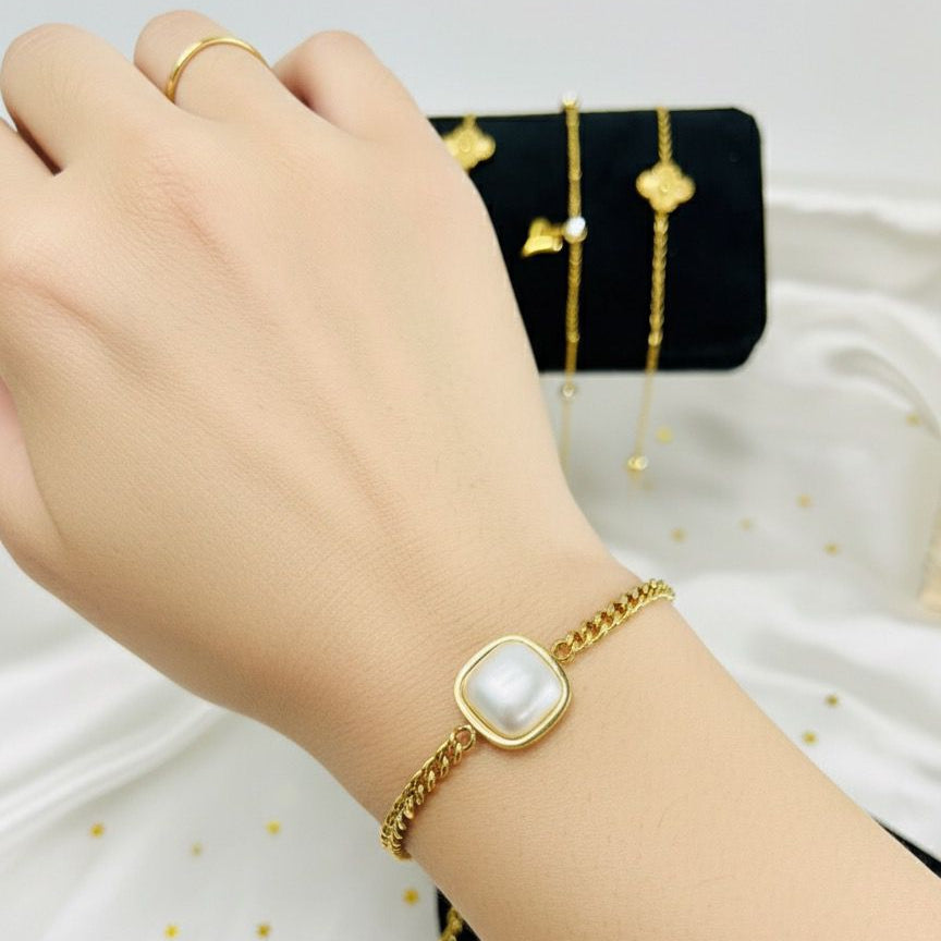 pearl charm bracelet