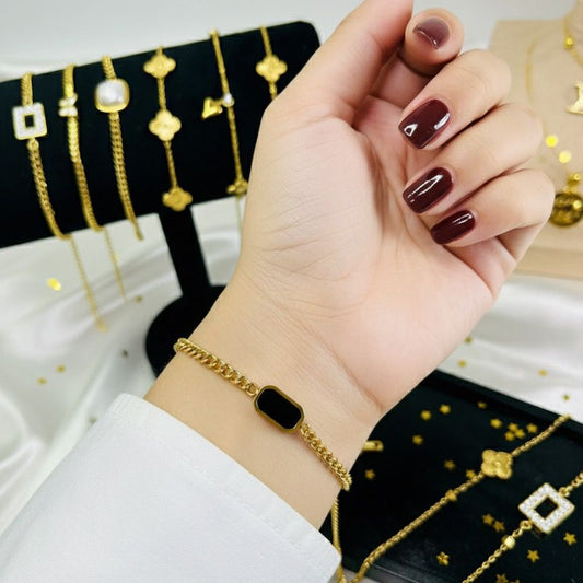 black stone bracelet